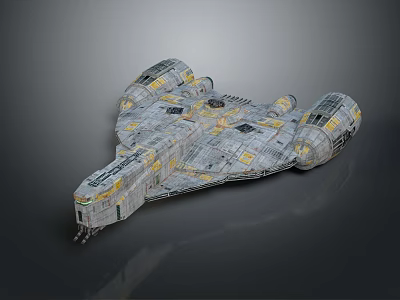 3D Sci Fi Spaceship Model With Detailed Metallic Texture And Futuristic Structure 3d model