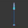 Colorful Unicorn Themed Decorative Furniture With Pink Mane Rainbow Horn Blue Pole And Pink Wheels