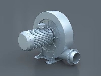 High Performance Industrial Centrifugal Blower With Metal Housing And Electric Motor Base 3d model