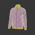 Blue Zip Up Jacket With White Zipper In Sporty Casual Design