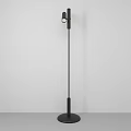 Black Floor Lamp Sleek Modern Design in Minimalist White Room Corner