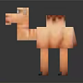 Pixel Style Camel Doll 3D Orange Body Red Hump And Blue Hooves Design