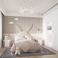 Modern Children's Room Children's Room Bedroom Girls' Room Daughter Room Wardrobe Children's Bed 3d model