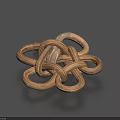 Wooden Decorative Knot With Intertwined Rings As Practical Household Living Supply