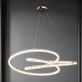Modern Curved Ring LED Chandelier With Sleek Metal Frame And Bright Illumination
