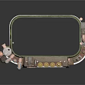 Industrial Mechanical Device Structure With Green Pipes Metal Frame And Control Knobs