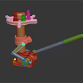 Golden Precision Mechanical Device With Vertical Column Horizontal Handle And Base