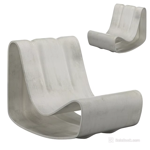 Modern Leisure Chair With Smooth Curved Design And White Surface For Home Interior 3d model 