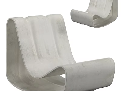 Modern Leisure Chair With Smooth Curved Design And White Surface For Home Interior 3d model