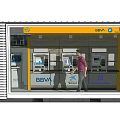 BBVA Bank Container Branch With ATMs And Customer Walking Inside Business Edge Services