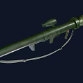 Olive Green Rocket Launcher With Scope And Shoulder Strap Military Weapon Design 3d model