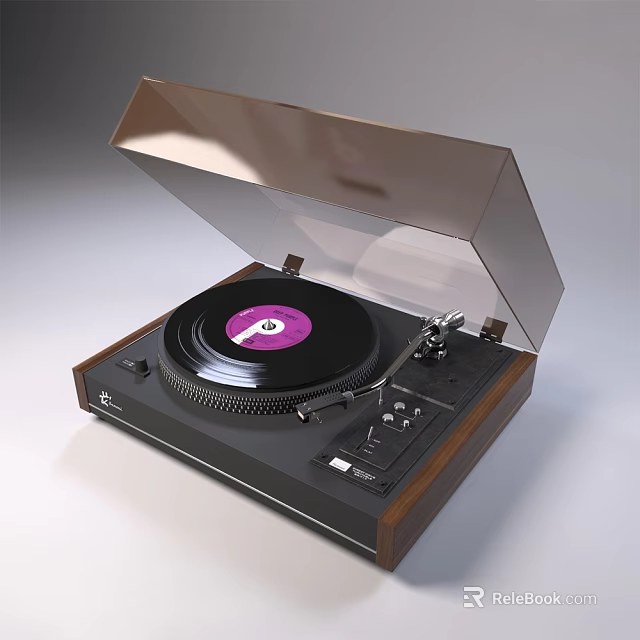 High Performance Headphone Speaker with Vinyl Record Player Modern Design for Home Audio Experience 3d model 