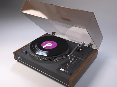 High Performance Headphone Speaker with Vinyl Record Player Modern Design for Home Audio Experience 3d model