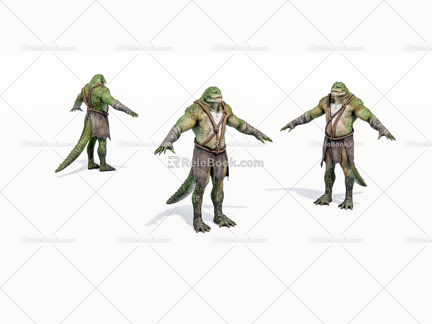 Virtual Character Anime Game Character Lizard Man model