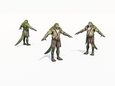 Virtual Character Anime Game Character Lizard Man 3d model