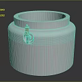 Polished Stainless Steel Cylindrical Container With Brass Tap And Flowing Liquid