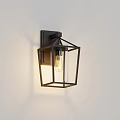 Modern Black Metal Frame Wall Sconce With Square Glass Shade And Warm Light