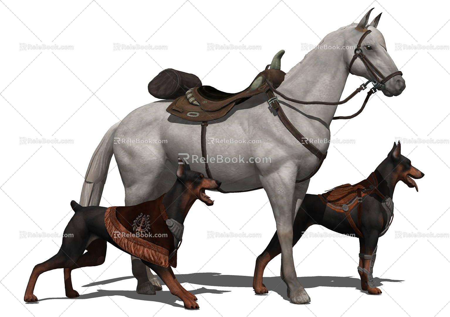 Modern Horse Horse Hound Animal 3d model