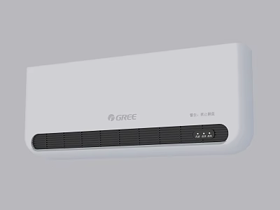 Gree White Wall Mounted Air Conditioner With Sleek Design And Controls 3d model