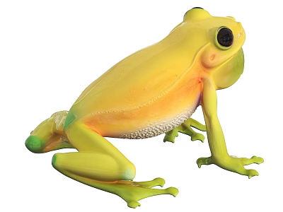 Vivid Yellow And Green Reptile With Detailed Body And Limb Structure 3d model