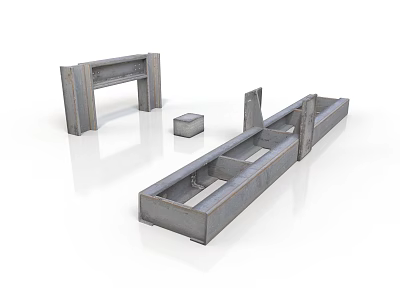 Industrial style crane excavation site frame steel frame industrial equipment structural construction machinery 3d model