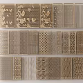 Metal Room Dividers With Various Laser Cut Patterns And Decorative Designs 3d model