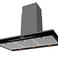 Modern Kitchen Range Hood With Black Design Control Panel Metal Filter And LED Lights 3d model