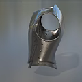 Silver Medieval Armor Engraved With Angelic Figure And Metal Rivets Design