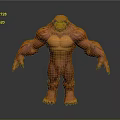 Fierce Orange Fur Monster Character With Muscular Build Sharp Claws And Standing Posture