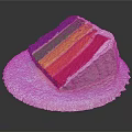 Colorful Rainbow Cake Slice With Layered Colors On White Plate