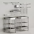 Stainless Steel Ornamental Shelf Combinations With Racks Shelves And Rolling Carts For Modern Kitchen