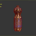 Elegant Ornamental Bottle Design With Blue And Gold Enamel Finish Intricate Patterns And Decorative Lid