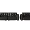 Modern Black Leather Sectional Sofa Set With Tufted Back And Comfortable Seats 3d model