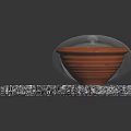 Unique Terracotta Bowl With Transparent Lid On Snowflake Textured Base