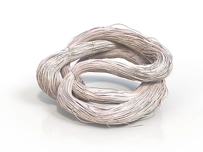 Natural Style Hemp Rope Twist Rope Fiber Textile Braided Natural Material Texture Structure Cable Industrial Bundling Realistic 3d model