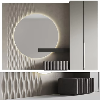 Modern background wall, modeling wall, partition wall plate 3d model