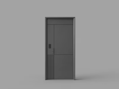 Modern Gray Security Door With Sleek Design And Strong Metal Frame 3d model