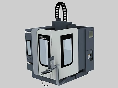 DMG CNC Machining Center Industrial Equipment with Modern Design Transparent Windows and Control Panel 3d model