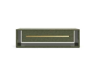 Modern Green TV Stand With Sleek Design Storage Drawer And Metal Accents 3d model