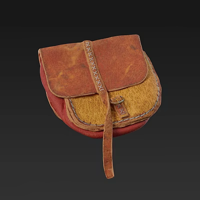 Cloth bag wallet leather clip 3d model