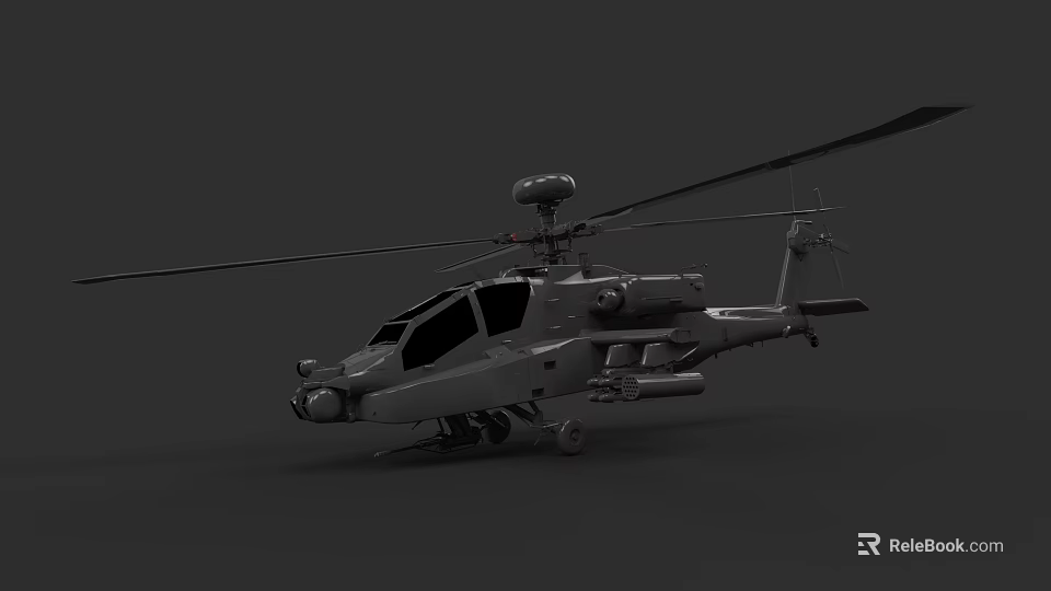 Advanced Military Helicopter With Rotor Radar Weapon Systems And Cockpit 3d model 