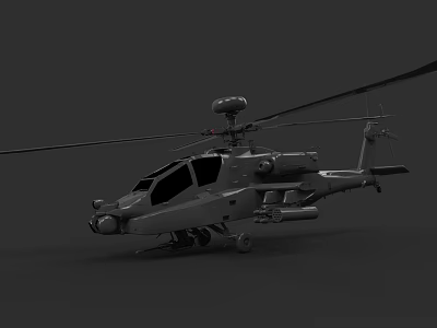 Advanced Military Helicopter With Rotor Radar Weapon Systems And Cockpit 3d model