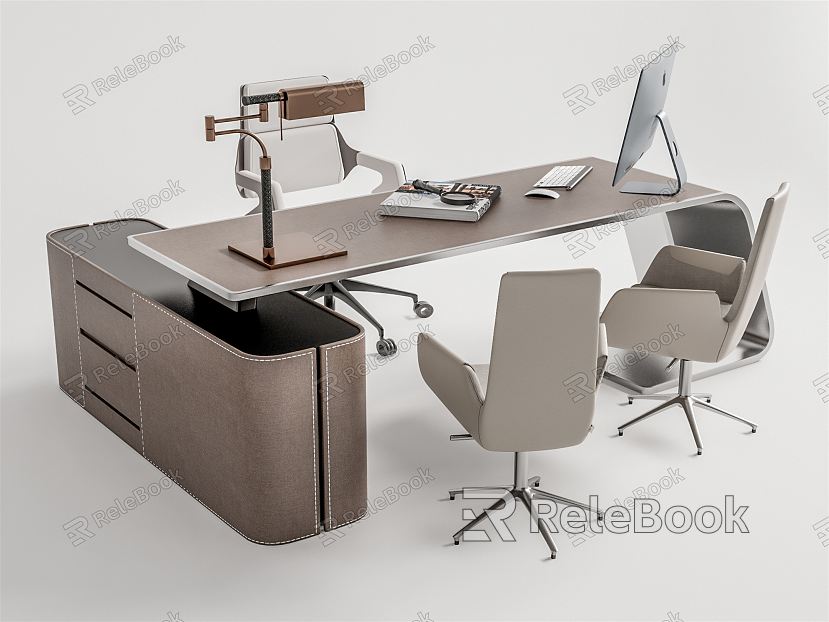 modern office desk and chair model