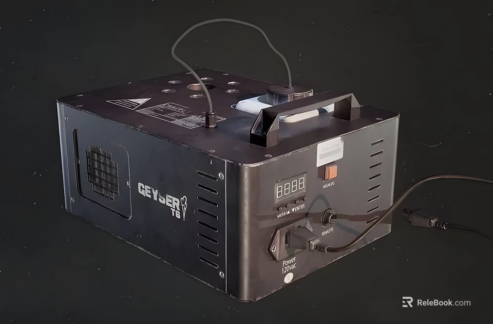 Industrial Equipment With Digital Display Control Knob Ventilation Holes And Cable Connections 3d model 