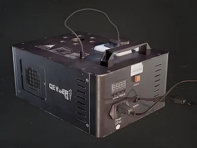 Industrial Equipment With Digital Display Control Knob Ventilation Holes And Cable Connections 3d model
