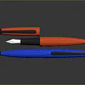 Elegant Blue and Red Fountain Pens as Daily Life Essential Supplies