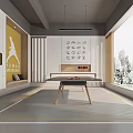 Modern Indoor Sports Fitness Area With Table Tennis Table And Bright Lighting