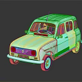 Light Green Vintage Car Model With Antenna Classic Design And Smooth Surface