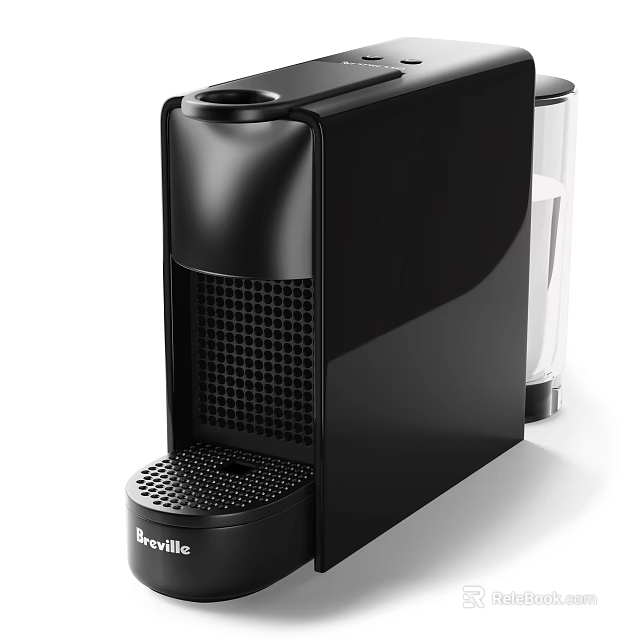 Breville Stylish Black Kitchen Appliance With Sleek Design And Transparent Water Tank 3d model 