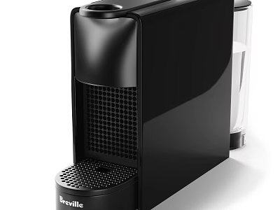 Breville Stylish Black Kitchen Appliance With Sleek Design And Transparent Water Tank 3d model